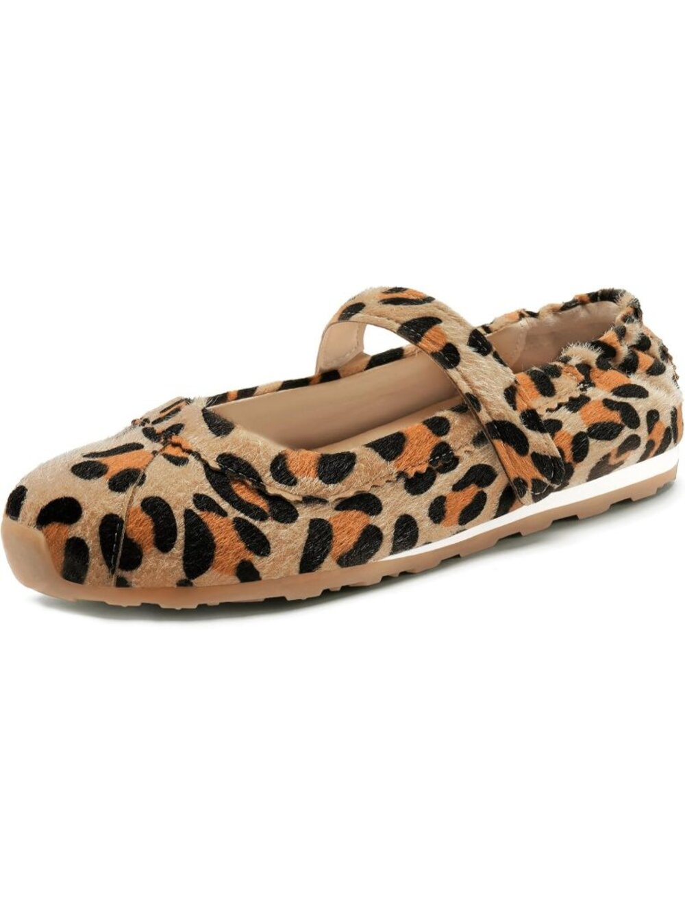 Women's Leopard Mary Jane Comfortable Ballet Flats Casual Non-Slip Flat Shoes